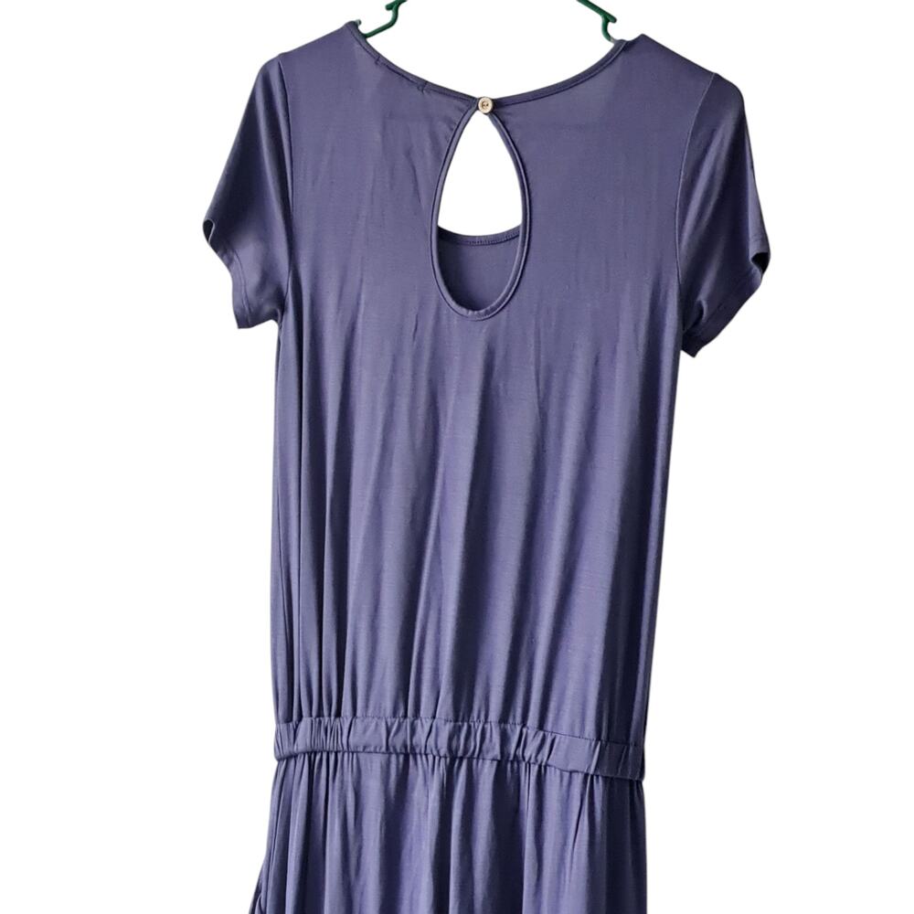 12PM by Mon Ami Periwinkle Blue Wide Leg Jumpsuit Small NWOT Soft Stretch Lounge - Picture 13 of 14